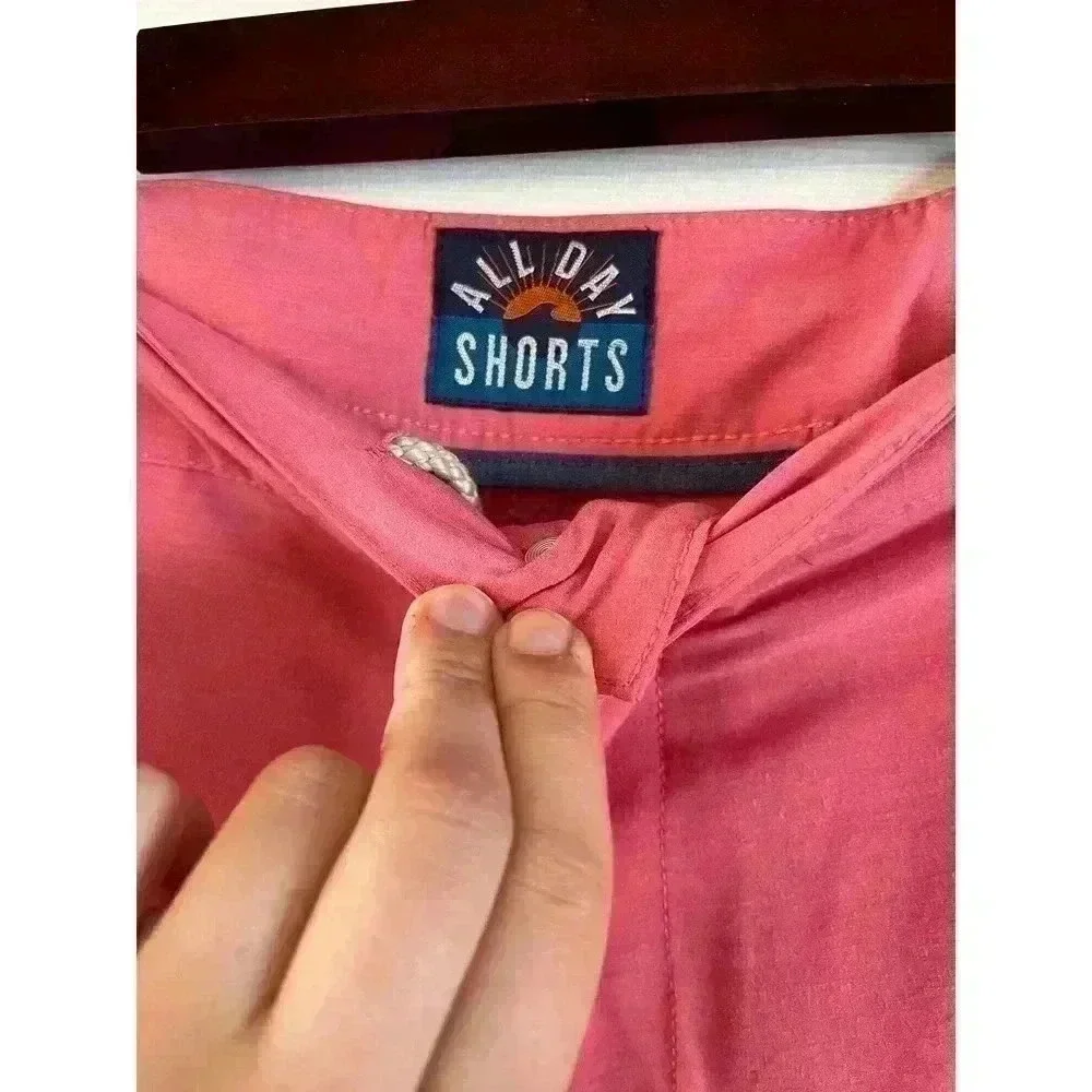 Faherty Men’s All Day Shorts Pink Size 35 Drawstring Pockets 9” Inseam